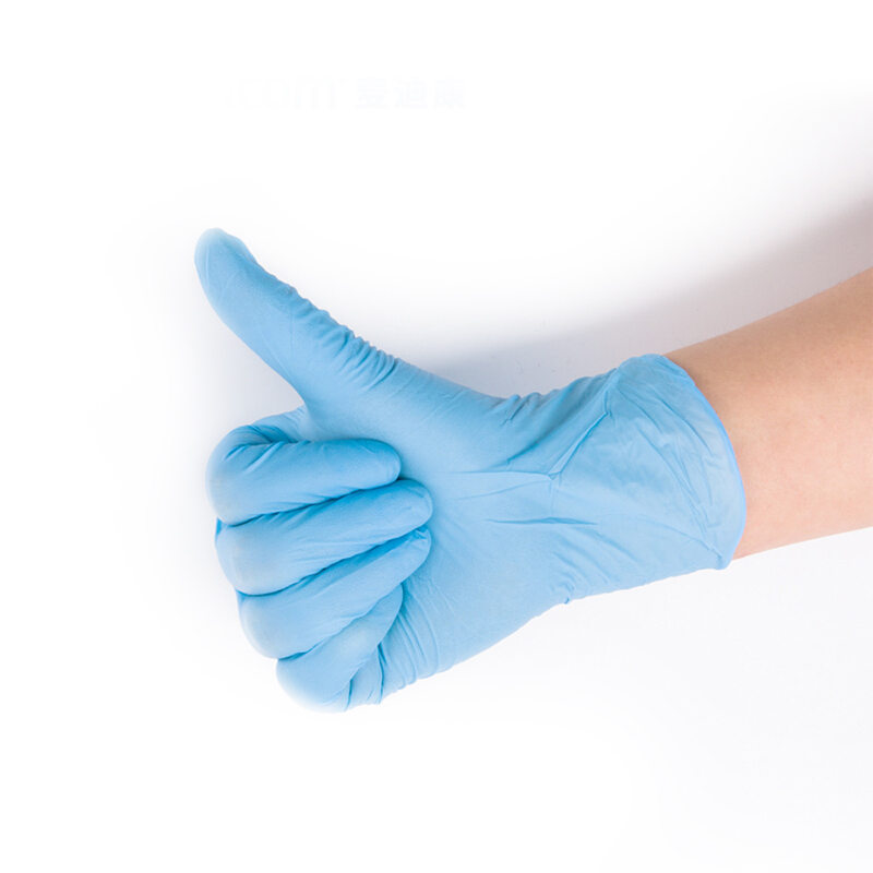 麥迪康1136B藍(lán)色無粉加強(qiáng)型一次性丁腈手套S圖片1