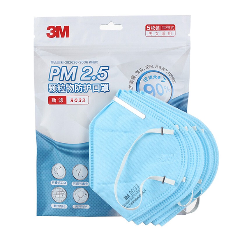 3M9033耳帶式折疊KN90防塵口罩圖片2 3M9033耳帶式折疊KN90防塵口罩圖片2