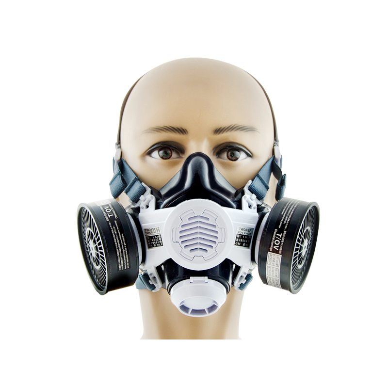重松TW08SF雙濾盒硅膠防毒面具本體(自帶傳聲器)圖片3