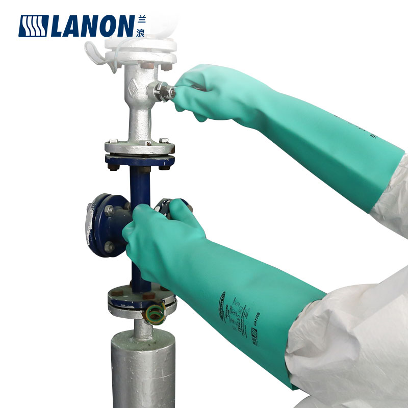 LANON蘭浪SR145加厚加長丁腈防化手套圖片1 LANON蘭浪SR145加厚加長丁腈防化手套圖片1