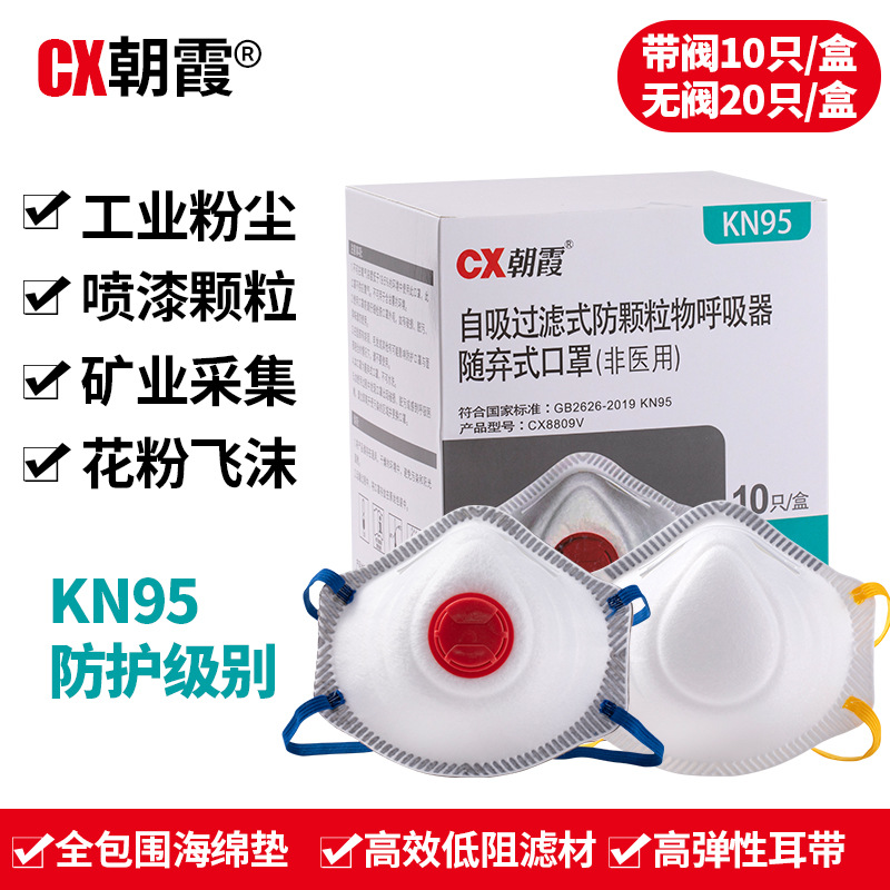 朝霞罩杯式活性炭KN95防塵口罩圖片4