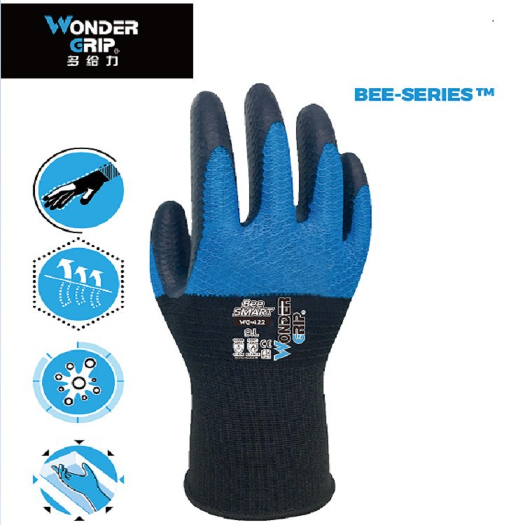 多給力WG-422新款雙拼蜂巢勞保手套圖片1