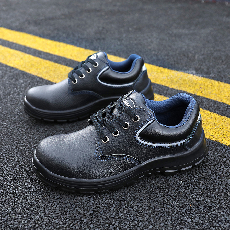 羿科60725102鋼頭防靜電黑色低幫安全鞋圖片1