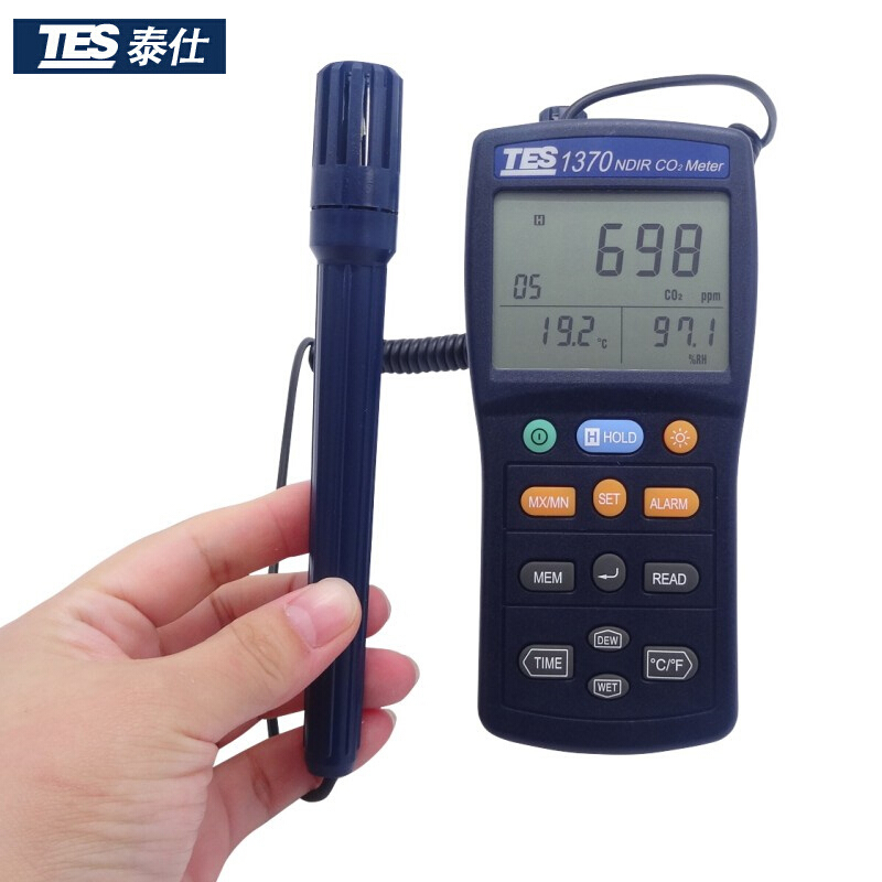 臺灣泰仕TES-1370非色散式紅外線二氧化碳測試器圖片1