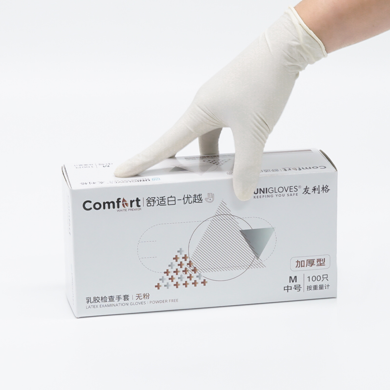 友利格舒適COMFORT U0100一次性無粉優等加厚乳膠檢查手套圖片2 友利格舒適COMFORT U0100一次性無粉優等加厚乳膠檢查手套圖片2