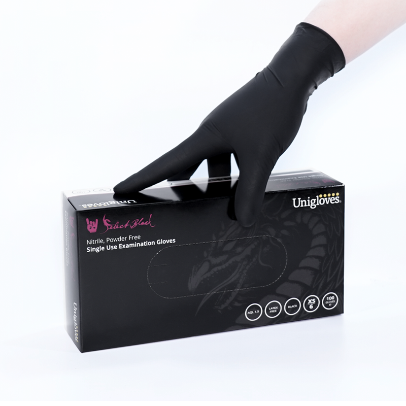 友利格飛龍SELECT BLACK GT003X靈巧款一次性黑丁腈手套圖片2