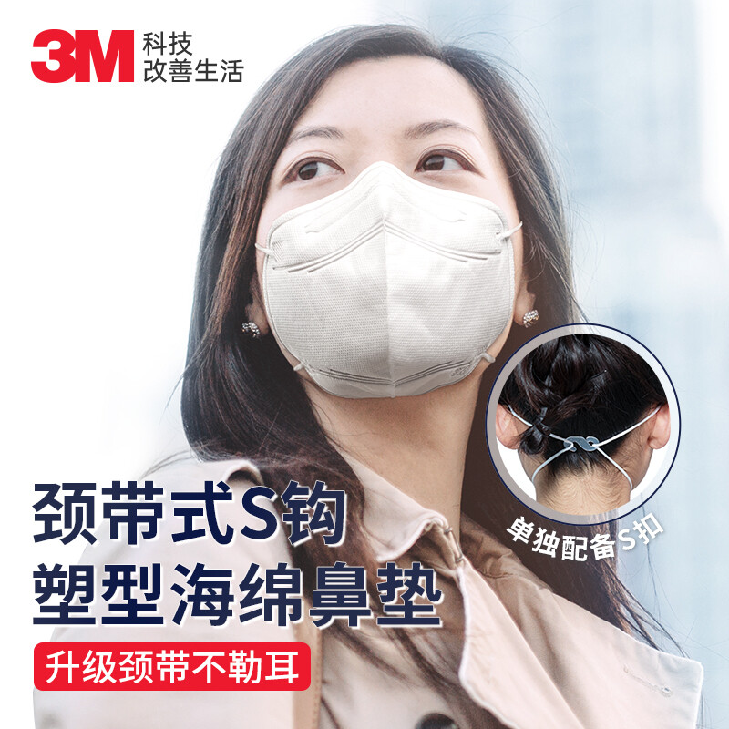 3M9513折疊頸戴式輕型KN95防塵口罩圖片4
