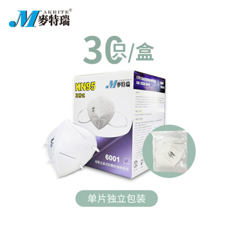 麥特瑞6001 KN95白色耳帶式防塵口罩圖片3