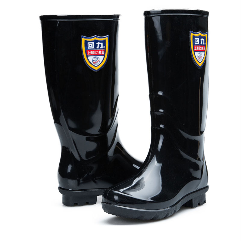 回力863黑色PVC防滑高筒雨靴圖片2