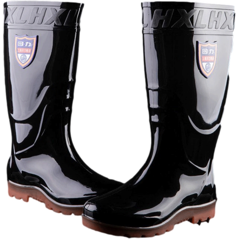 回力868高筒黑色防滑雨靴圖片2