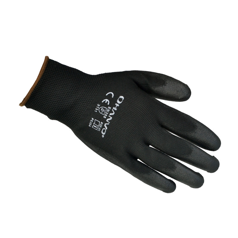 恒輝PE304黑色PU涂掌勞保手套圖片1 恒輝PE304黑色PU涂掌勞保手套圖片1