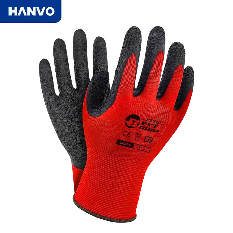 恒輝LA304乳膠皺紋防滑耐磨勞保手套圖片1