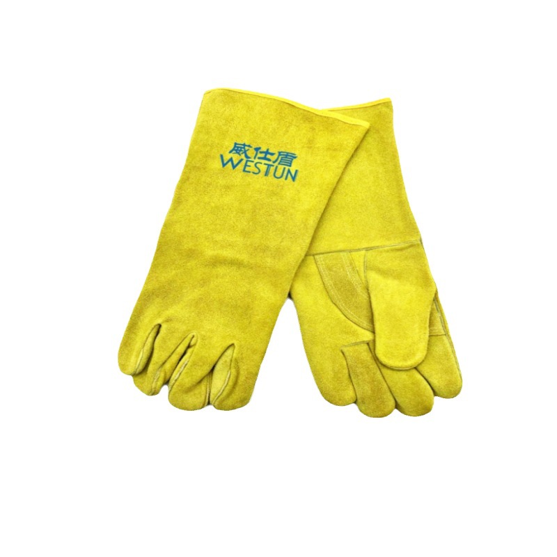 威仕盾G-2015/16金黃色牛皮加長電焊手套圖片1