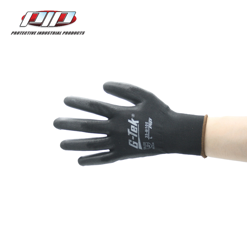 PIP 33-B105經(jīng)濟款黑色PU涂層勞保手套圖片1
