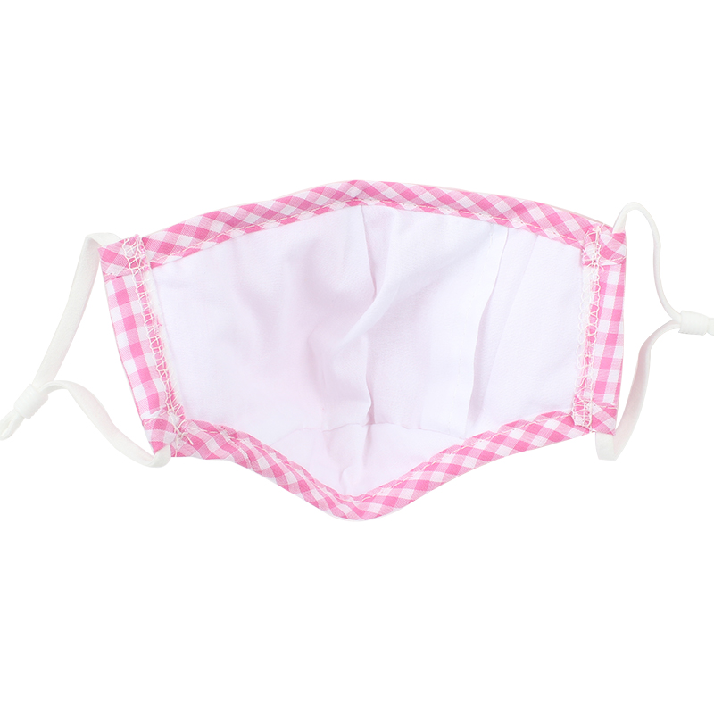藍星紅格耳戴式兒童棉布口罩圖片2