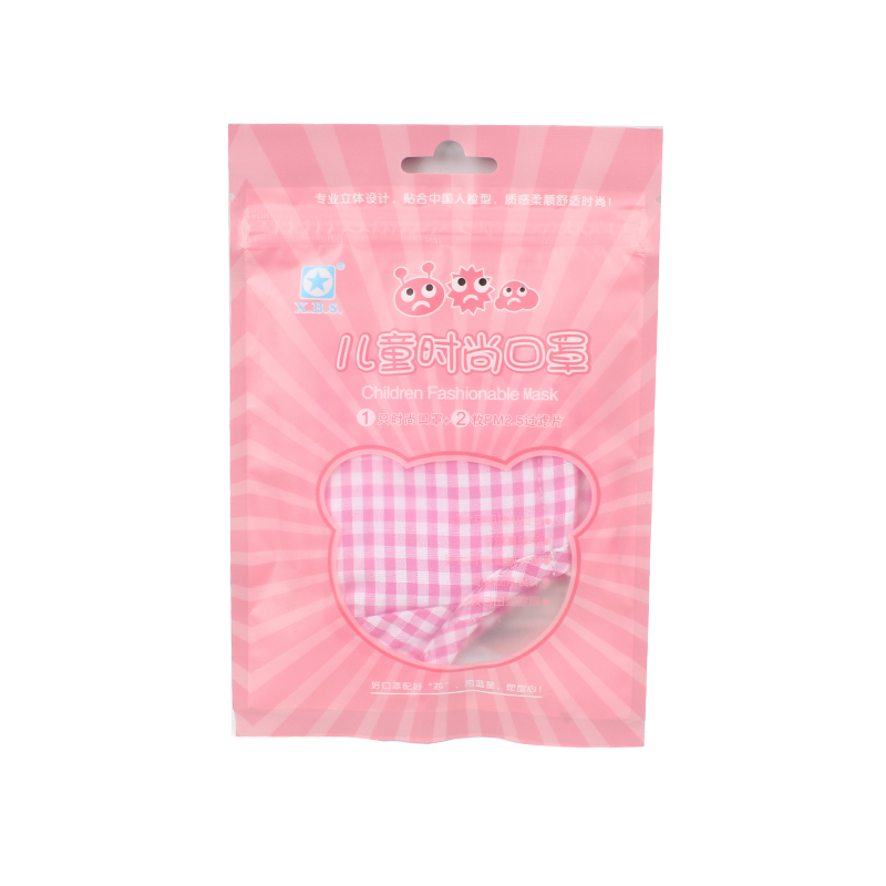 藍星紅格耳戴式兒童棉布口罩圖片4