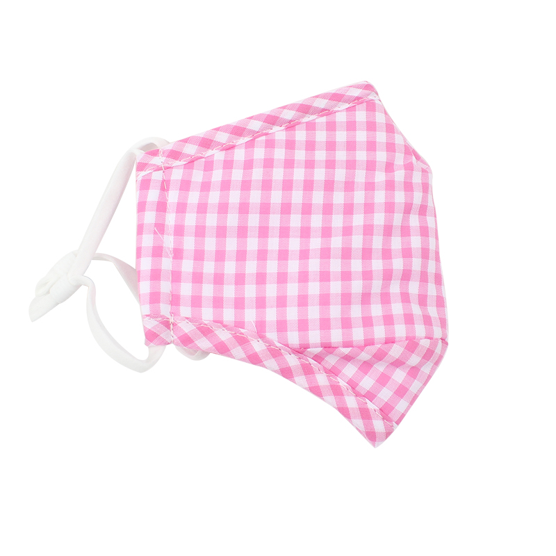 藍星紅格耳戴式兒童棉布口罩圖片1