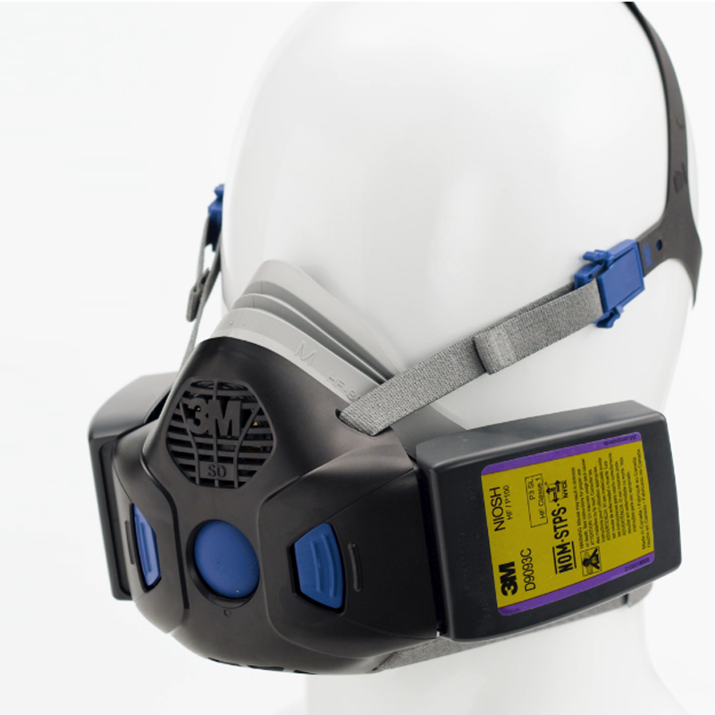 3M HF-801SD硅膠半面罩帶揚(yáng)聲器振動(dòng)膜防毒面具Secure Click小號(hào)面罩圖片3