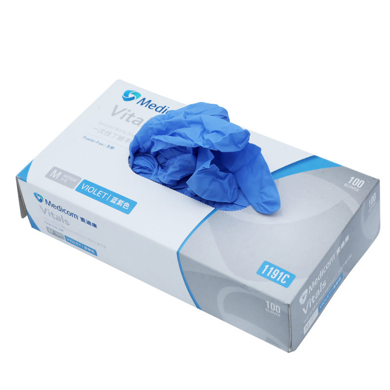 麥迪康1191C藍色無粉一次性丁腈手套M圖片4 麥迪康1191C藍色無粉一次性丁腈手套M圖片4