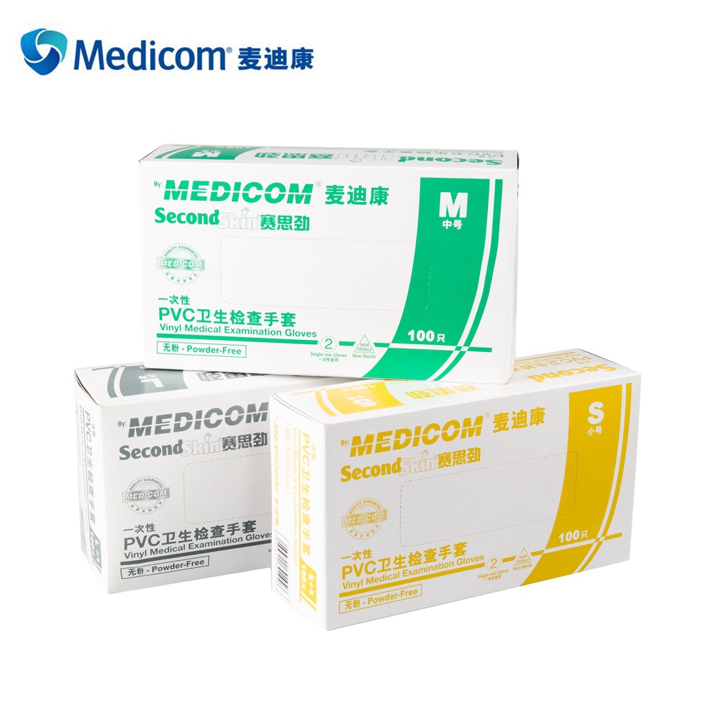 麥迪康1209C透明無粉一次性PVC手套M圖片1 麥迪康1209C透明無粉一次性PVC手套M圖片1