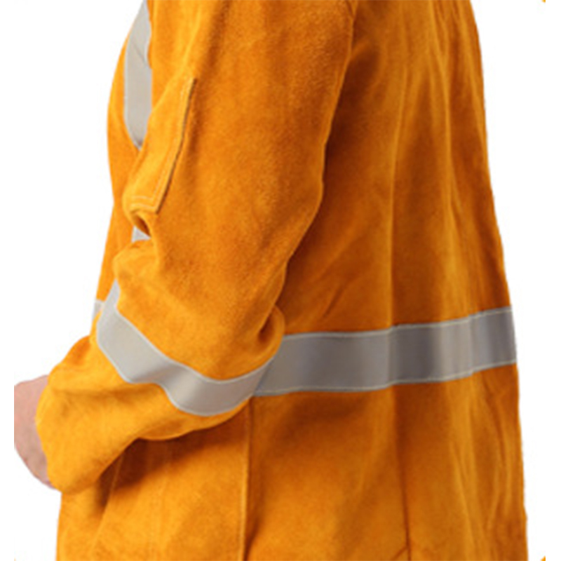 友盟AP-2160金黃色側開胸全皮焊工服圖片4