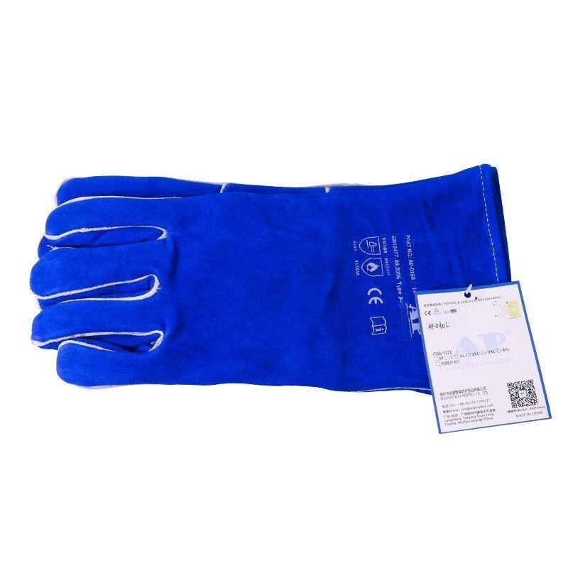 友盟AP-0160藍色牛二層皮電焊手套圖片4