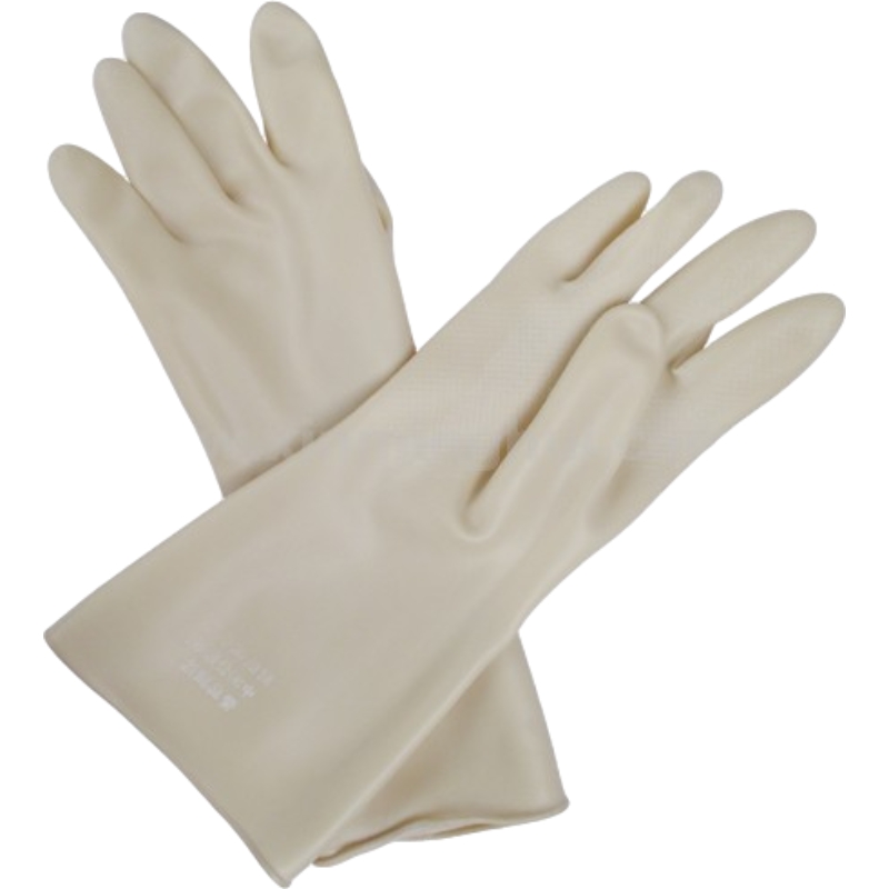 玉蝶白色工業耐酸堿橡膠手套中厚圖片3