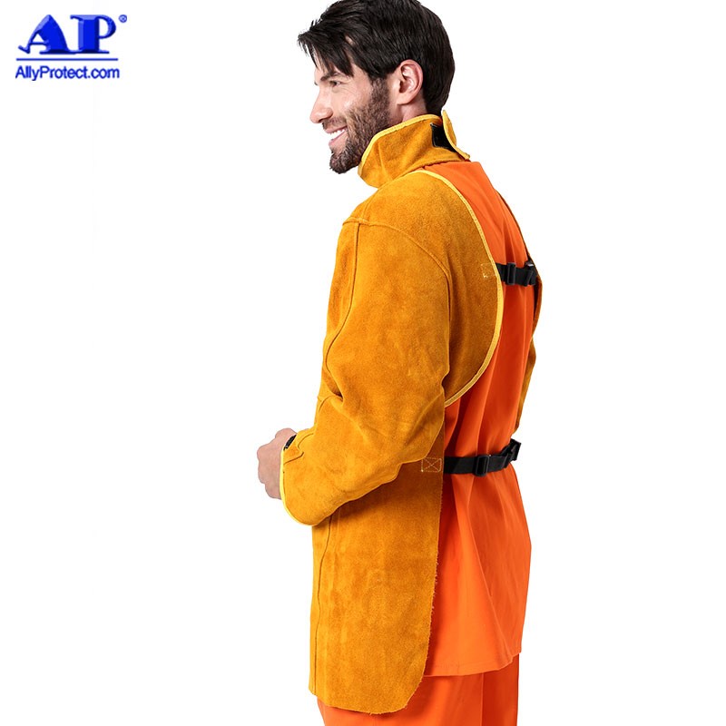 友盟AP-8000金黃色皮護(hù)胸帶領(lǐng)長袖圍裙圖片1