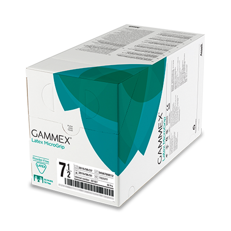 安思爾GAMMEX Latex MicroGrip 330055085無粉末乳膠外科手套圖片1