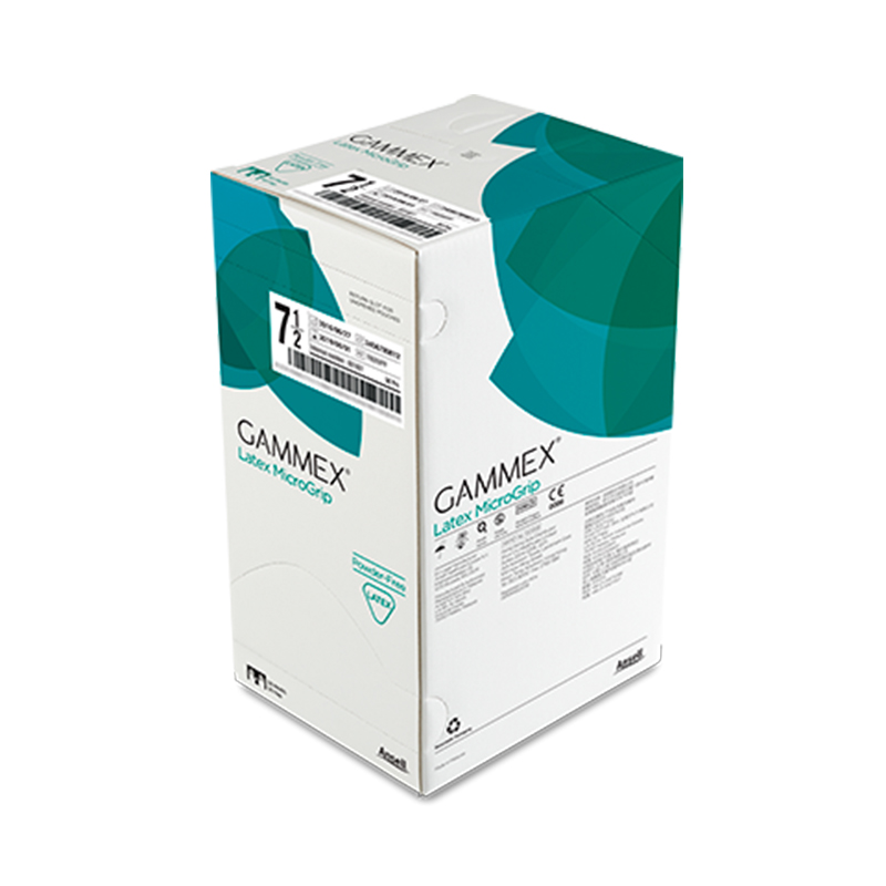 安思爾GAMMEX Latex MicroGrip 330055090無粉末乳膠外科手套圖片2