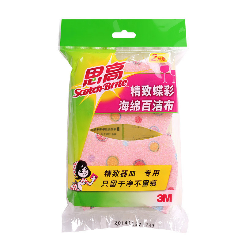 3M 6202F思高精致蝶彩海綿百潔布圖片3