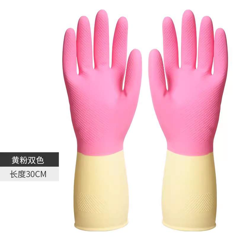 雪蓮30142家用天然乳膠絨里袖口雙色魚鱗紋手套圖片3 雪蓮30142家用天然乳膠絨里袖口雙色魚鱗紋手套圖片3