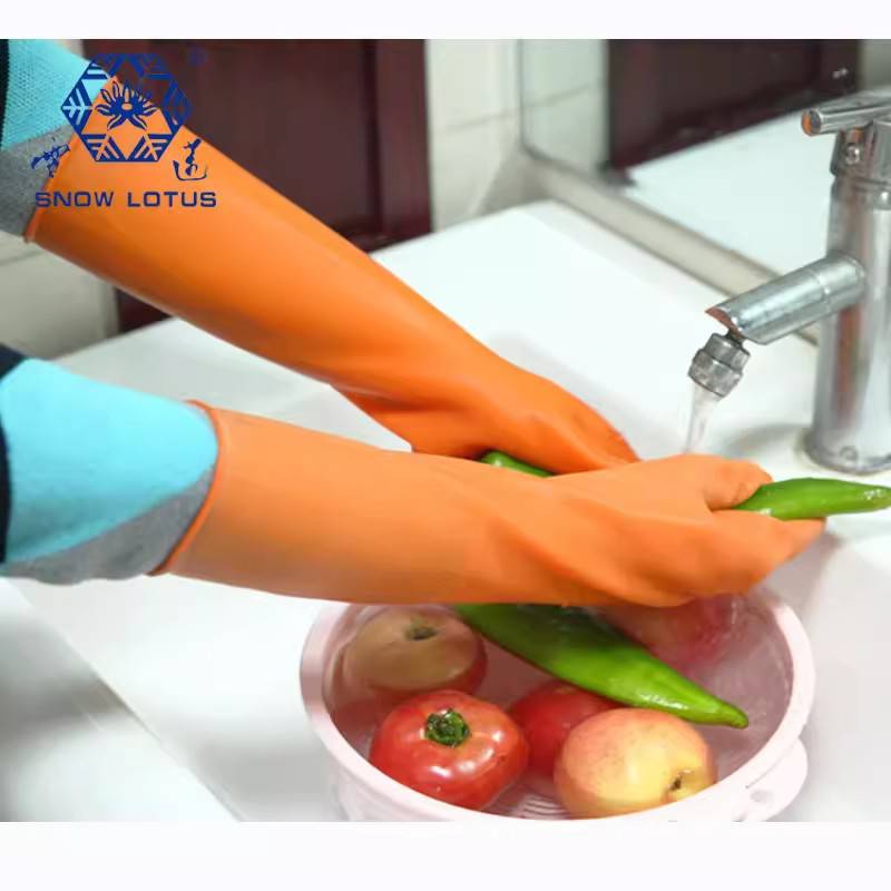 雪蓮1008612家用天然乳膠光里防護手套圖片1