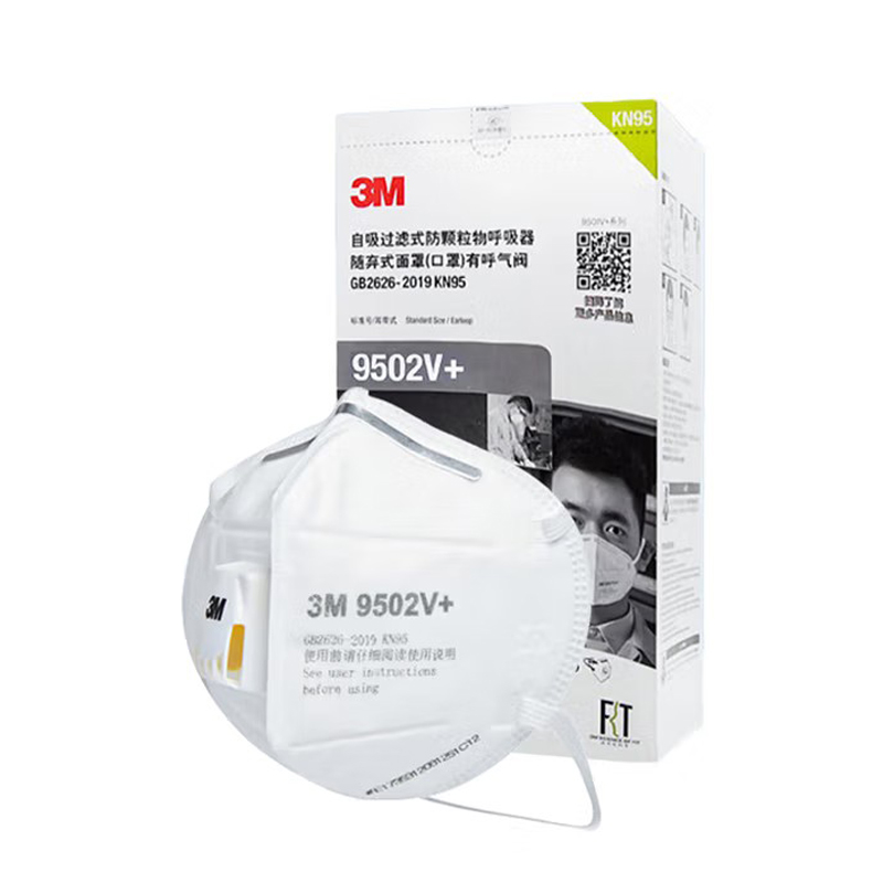 3M 9502V+折疊頭戴式帶閥KN95防塵口罩（獨立裝）圖片1