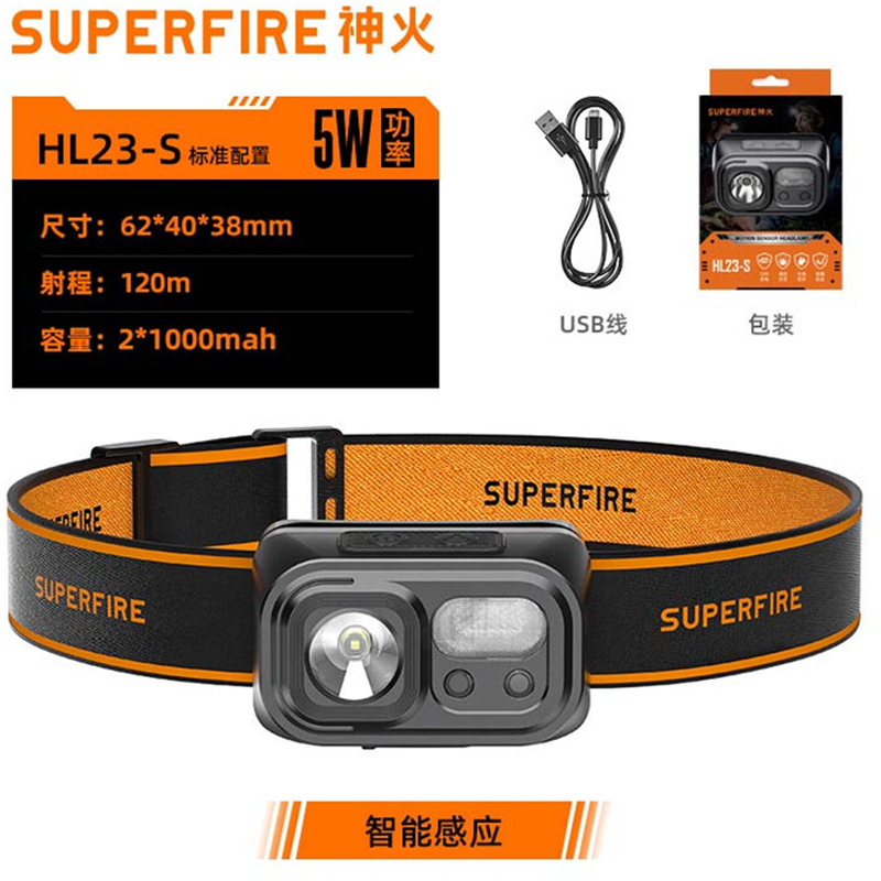 神火HL23-S長續航揮手感應多功能智能頭燈圖片1