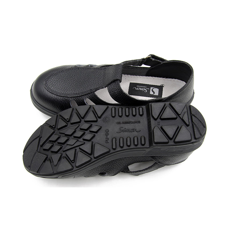 希滿YS-715黑色壓花牛皮透氣防砸安全涼鞋圖片2 希滿YS-715黑色壓花牛皮透氣防砸安全涼鞋圖片2