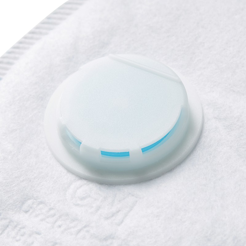 朝美2001-3白色頭戴式帶閥KN95防塵口罩圖片2