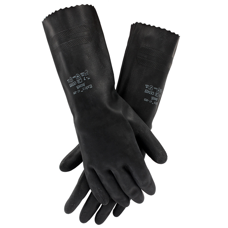 Ansell安思爾87-950  Extra內植絨橡膠防化手套