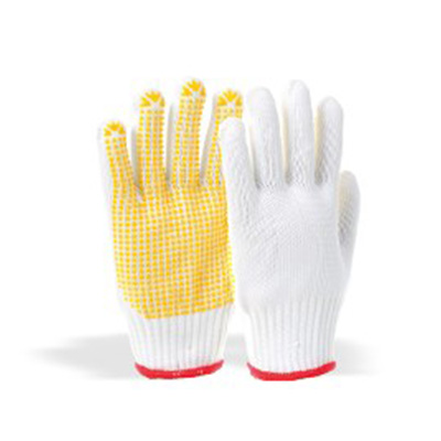 好員工H10-DL600DA黃色PVC點珠棉紗手套