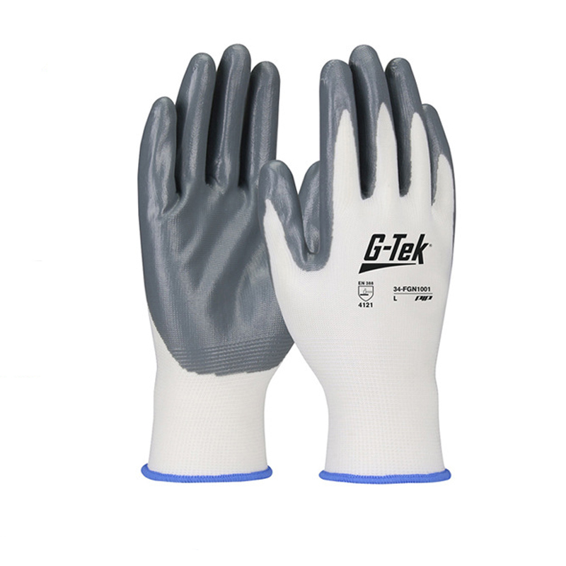 PIP 34-FGN1001灰色丁腈涂層勞保手套