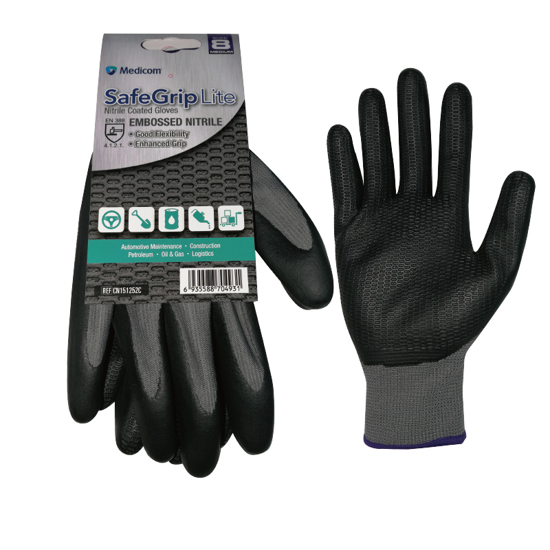 麥迪康1252C黑色防滑耐磨勞保手套