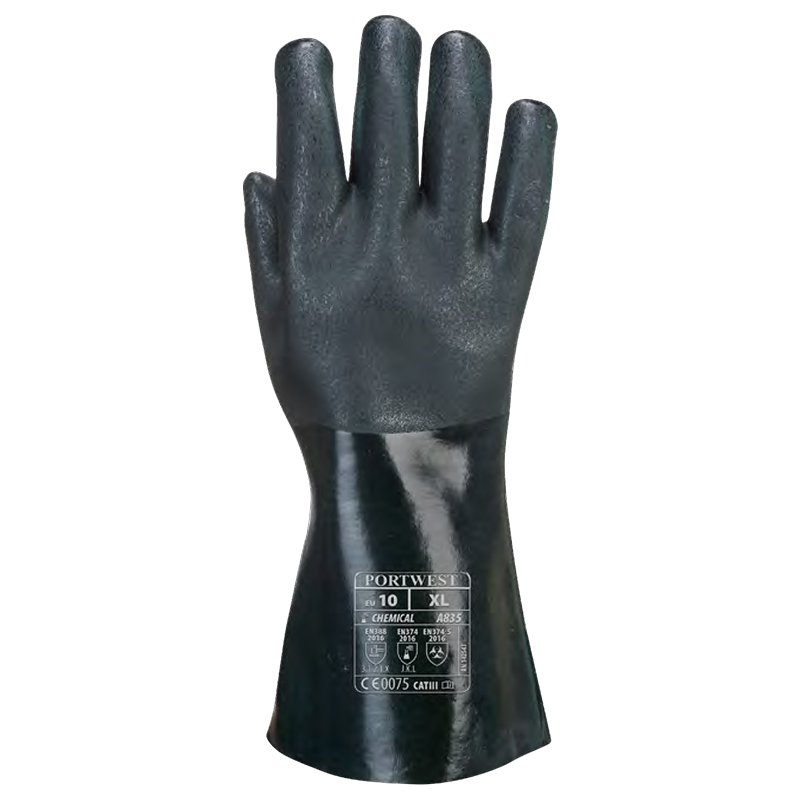 波偉斯特Portwest A835雙層浸膠PVC長(zhǎng)筒手套
