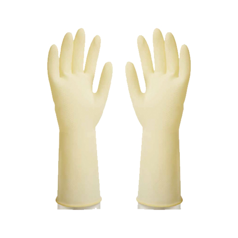 雪蓮10042家用天然乳膠光里卷邊袖口魚鱗紋手套