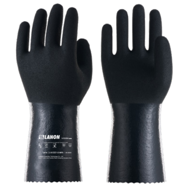 LANON蘭浪V330BK耐油丁腈防化手套