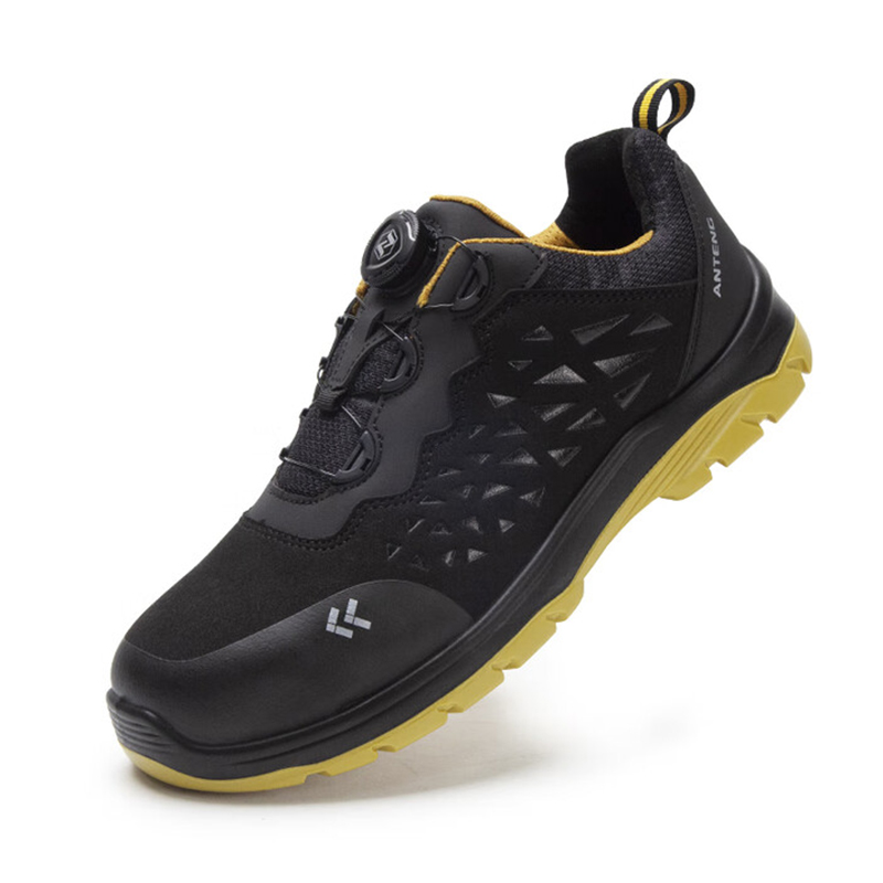安騰A1818旋轉(zhuǎn)紐扣超纖皮防砸防靜電安全鞋
