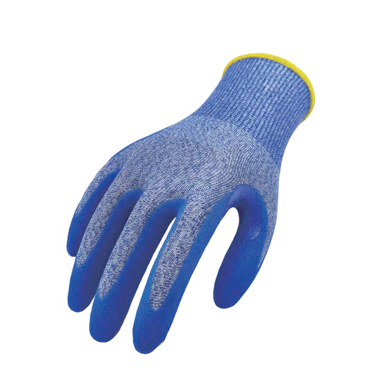 思衛(wèi)爾3900-2藍(lán)色18針A5級丁腈浸掌滌綸金屬絲HPPE防割手套
