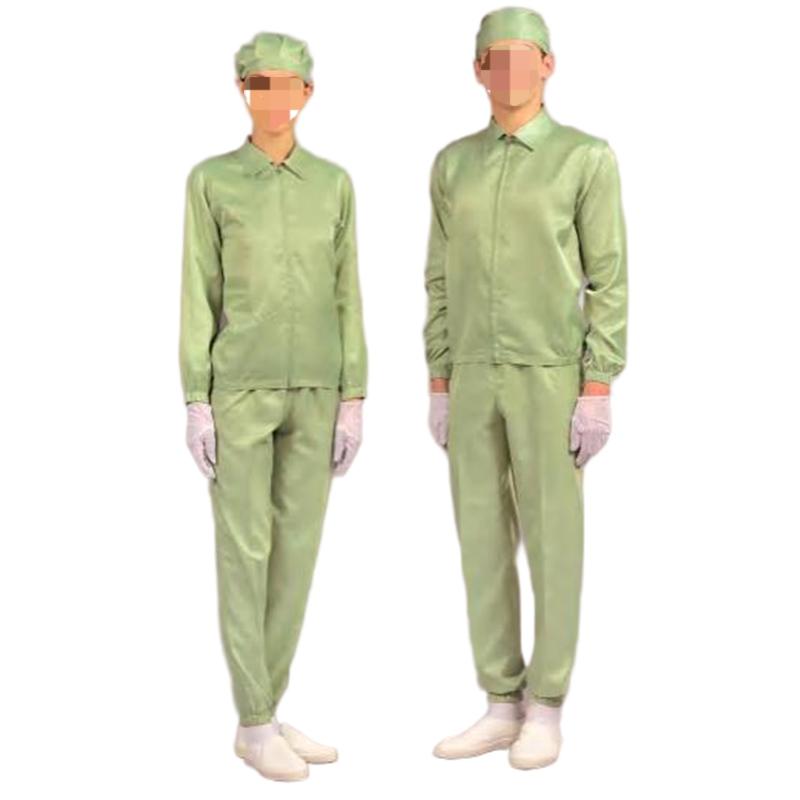 嘉柏利通F-2214綠色翻領(lǐng)拉鏈?zhǔn)椒煮w潔凈服