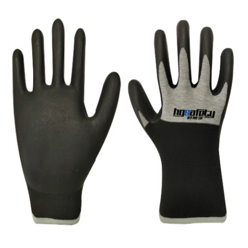 好幫手N2022十八針尼龍氨綸碳纖維內膽掌浸丁腈發泡絕緣手套