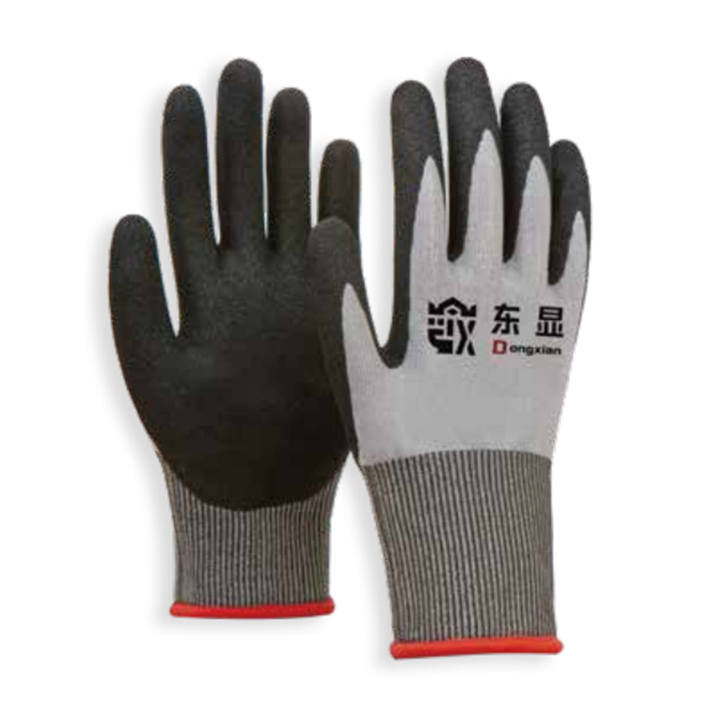 東顯18-1-017 18針HPPE丁腈涂層防割手套