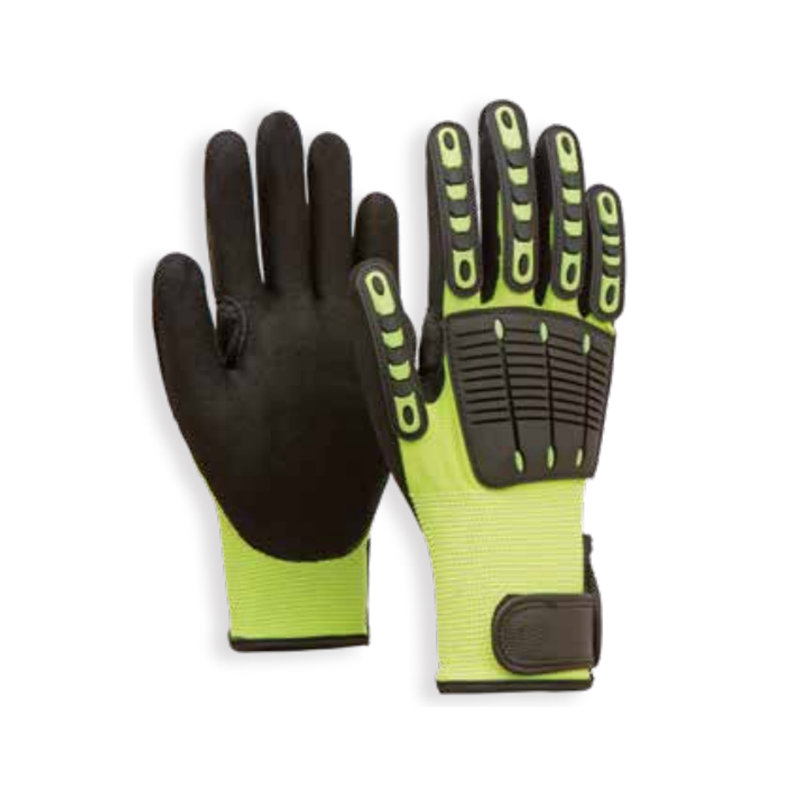 東顯13-3-003 13針HPPE丁腈磨砂涂層手背TPR防撞防割手套